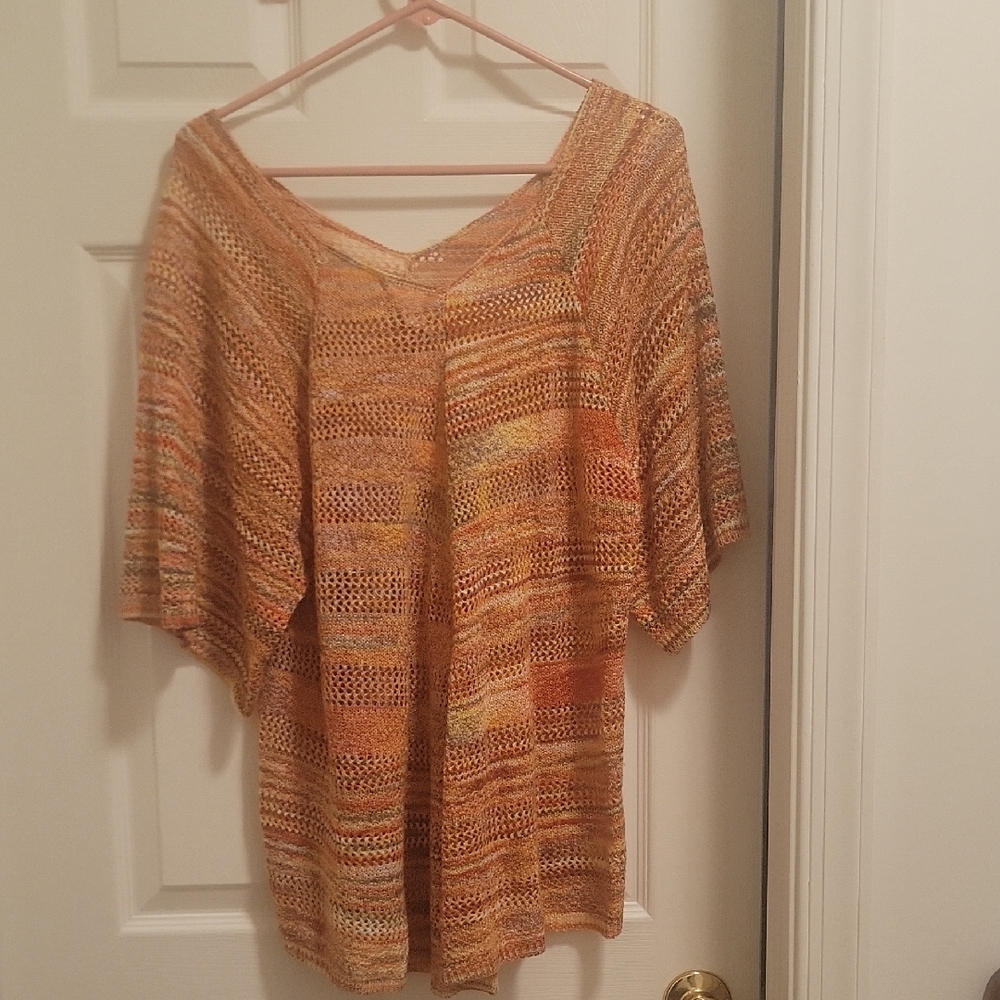 Colorful Knit Poncho Top